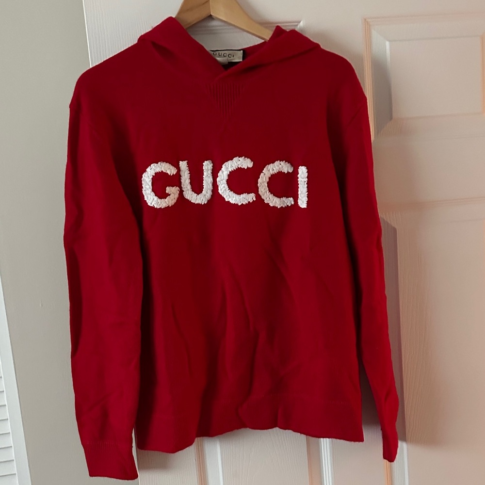 Gucci Red Hooded Women's Sweater